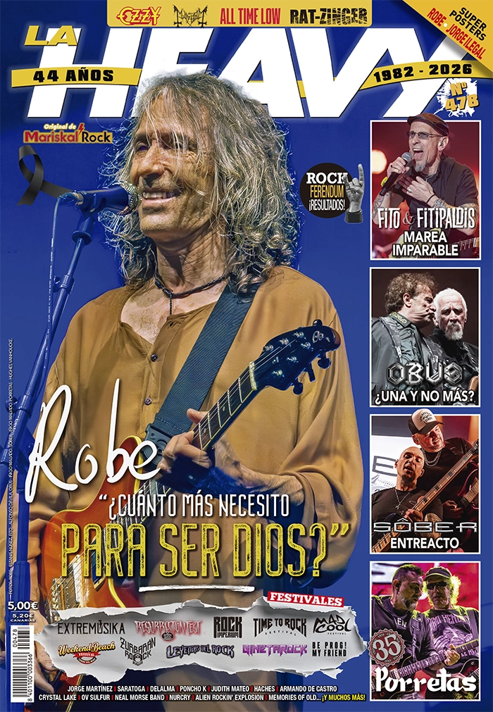La Heavy 478 ya a la venta con Robe (Extremoduro) en portada junto a Fito & Fitipaldis, Obús, Sôber, Porretas, Ozzy Osbourne o Mayhem